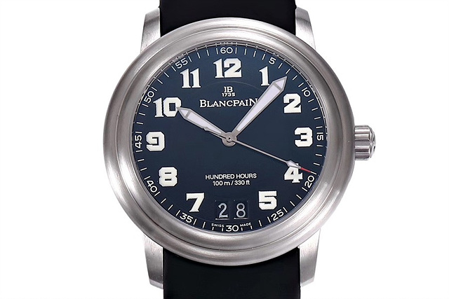 블랑팡(BLANCPAIN)르망 빅데이트 2850B 스틸 블랙다이얼 러버스트랩