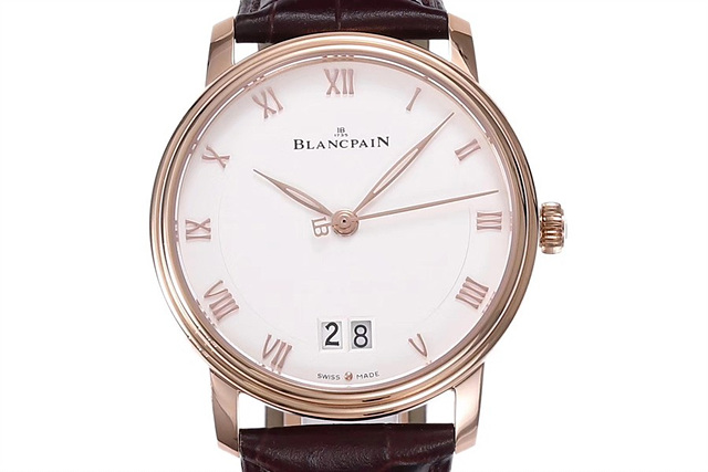 블랑팡(BLANCPAIN)빌레레6669 로즈골드 화이트다이얼 가죽스트랩