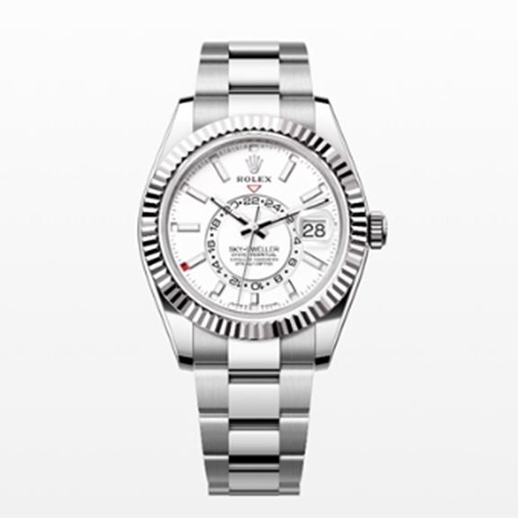 로렉스 레플리카 시계 ROLEX 롤렉스 스카이 드웰러 오이스터 42mm 화이트 다이얼 오토매틱 메탈 시계 336934