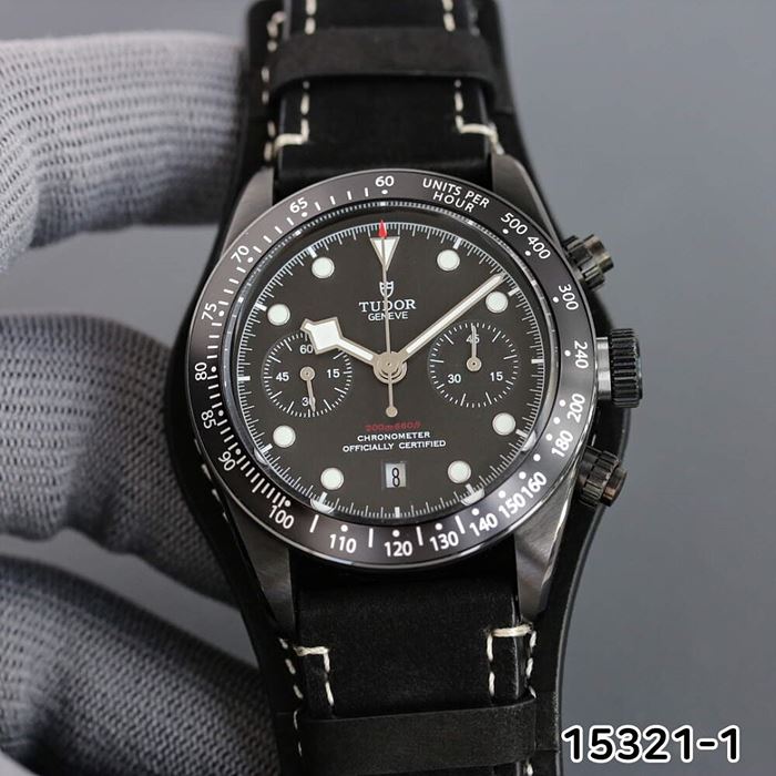 튜더 레플리카 시계 TUDOR 튜더 Black Bay Chrono 41mm 스틸 케이스 오토매틱 가죽시계 3color m79360n-0006