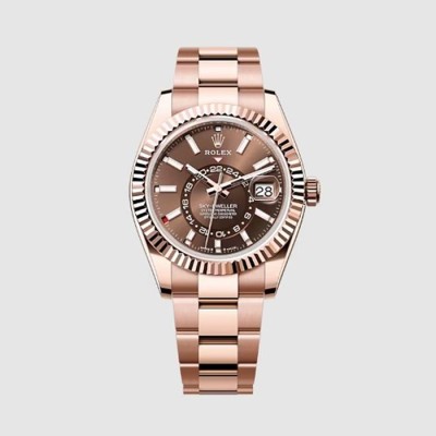 로렉스 레플리카 시계 ROLEX 롤렉스 스카이 드웰러 오이스터 42mm 브라운 다이얼 오토매틱 메탈 시계 336935