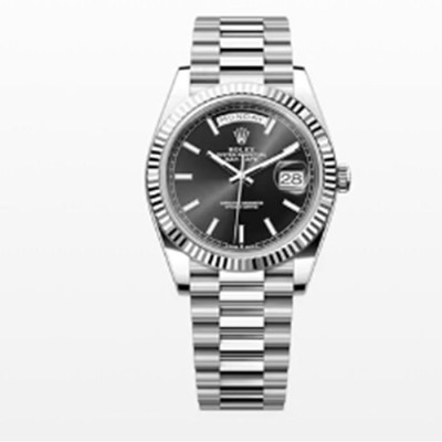 로렉스 레플리카 시계 ROLEX 롤렉스 데이데이트 40mm 브라이트 블랙 다이얼 오토매틱 메탈 시계 228236